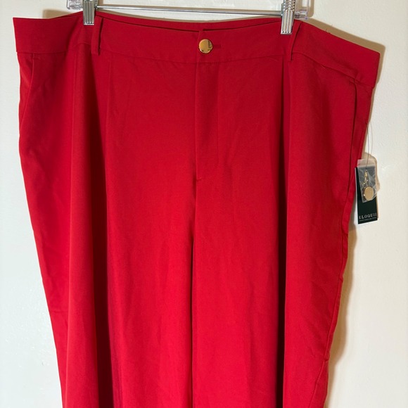 ELOQUII Red Wide Leg Tie Ankle Pants Size 20 NWT - Picture 3 of 11